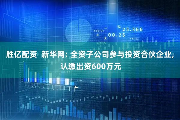 胜亿配资  新华网: 全资子公司参与投资合伙企业, 认缴出资600万元